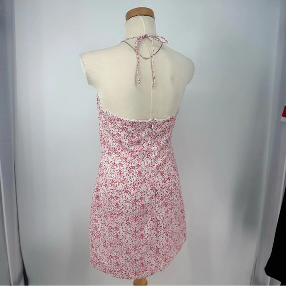 Majorelle Floral Neck Tie Lace Top Chest Cinch Mini Dress - Picture 2 of 4